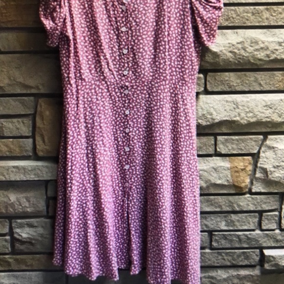 Vertiche Puff Sleeve Button Front Midi Dress - Picture 4 of 4